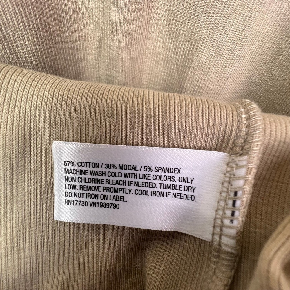 A New Day Womens XS Tan Cream Ribbed Ringer Maxi Dress Sleeveless Scoop Neck NEW - Picture 5 of 5